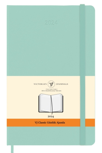Victoria's Journals 2024 Classic Günlük Ajanda 13x21 Açık Mavi 1746