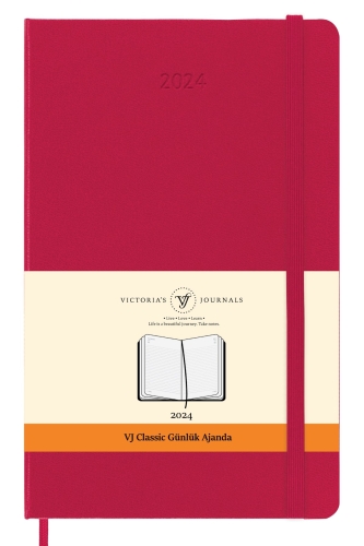 Victoria's Journals 2024 Classic Günlük Ajanda 13x21 Fuşya 1760
