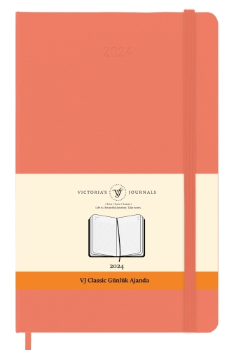 Victoria's Journals 2024 Classic Günlük Ajanda 13x21 Pembe 1739