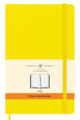 Victoria's Journals 2024 Classic Günlük Ajanda 13x21 Sarı 1753