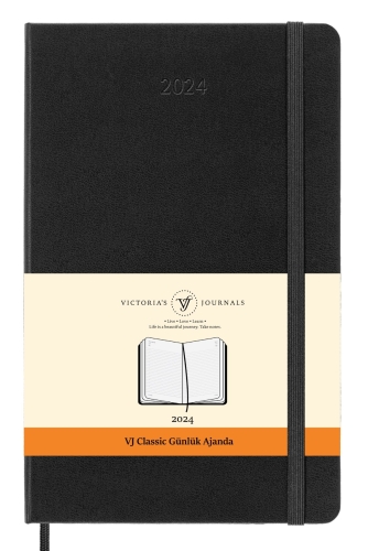 Victoria's Journals 2024 Classic Günlük Ajanda 13x21 Siyah 1692