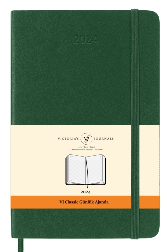 Victoria's Journals 2024 Classic Günlük Ajanda 13x21 Yeşil 1722