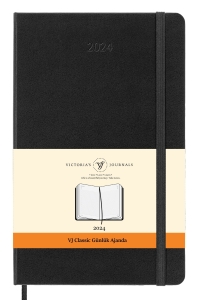 Victoria's Journals 2024 Classic Günlük Cep Ajanda 9x14 Siyah 1852 - Thumbnail