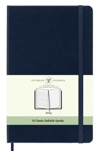 Victoria's Journals 2024 Classic Haftalık Ajanda 13x21 Lacivert 1548