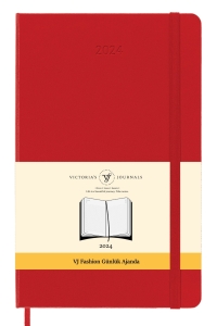 Victoria's Journals 2024 Fashion Günlük Ajanda 13x21 Kırmızı 1807 - Thumbnail