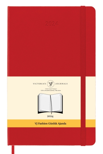 Victoria's Journals 2024 Fashion Günlük Ajanda 13x21 Kırmızı 1807