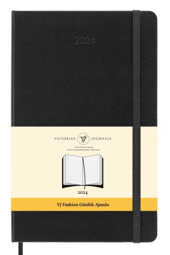 Victoria's Journals 2024 Fashion Günlük Ajanda 13x21 Siyah 1791