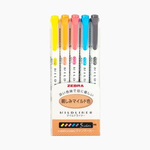 Zebra Mildliner Çift Taraflı İşaretleme Kalemi Karışık Renkler - Thumbnail