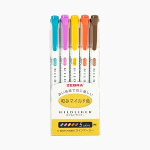 Zebra Mildliner Çift Taraflı İşaretleme Kalemi Sıcak Renkler - Thumbnail