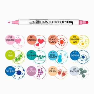 ZIG KURETAKE Clean Color Dot Çift Taraflı Keçeli Kalem - Thumbnail